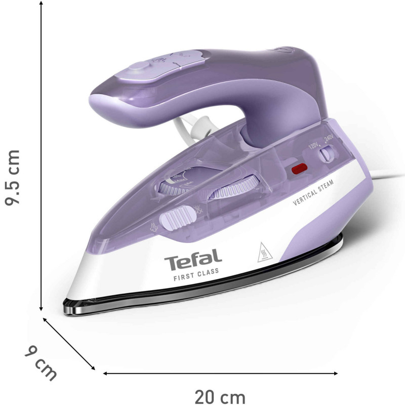 Σίδερο Tefal DB1612E0, 1000W, 70 ml, Dry&Steam, Κάθετος ατμός, Microsteam 200, Λευκό/μοβ
