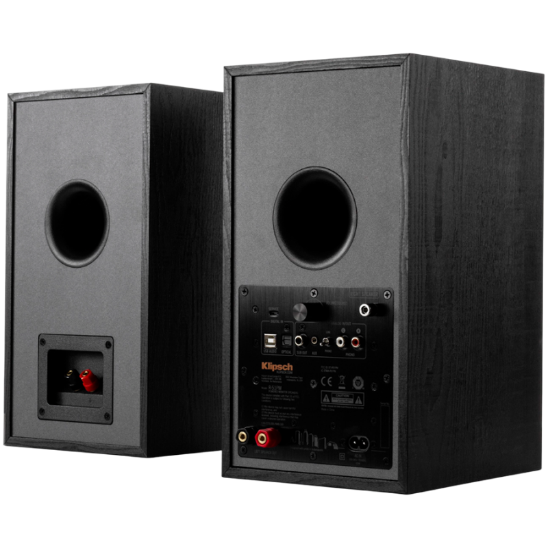 Ηχεία Klipsch R-51PM Black, 120W RMS, Tractrix Horn, Bluetooth, Προενισχυτής φωνογράφου, USB-B, Οπτική είσοδος, Μαύρο