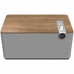 Ηχείο Klipsch The Three Plus Walnut, 120W, 2.1, 45Hz, USB+USB-C, Type-A, RCA, Bluetooth, εφαρμογή για κινητά, Ξύλο καρυδιάς/γκρι