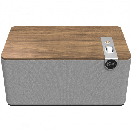 Ηχείο Klipsch The Three Plus Walnut, 120W, 2.1, 45Hz, USB+USB-C, Type-A, RCA, Bluetooth, εφαρμογή για κινητά, Ξύλο καρυδιάς/γκρι