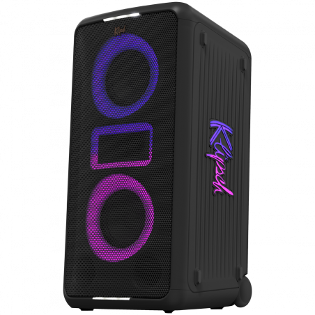 Φορητό ηχοσύστημα Klipsch Miami Black, 18 ώρες, 5000 mAh, Bluetooth 5.2, AUX, USB, Daisy Chain, Ultra Bass, Party Link, Karaoke, Μικρόφωνο, Μαύρο