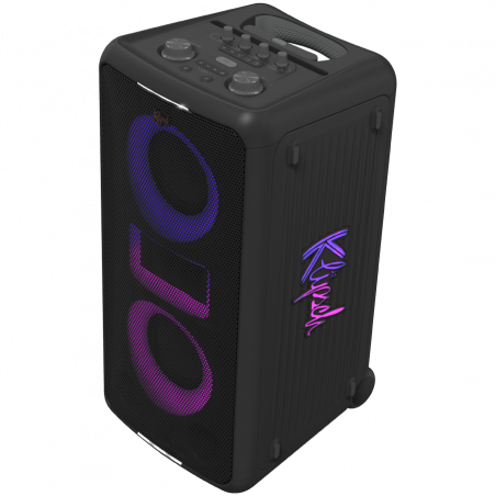Φορητό ηχοσύστημα Klipsch Miami Black, 18 ώρες, 5000 mAh, Bluetooth 5.2, AUX, USB, Daisy Chain, Ultra Bass, Party Link, Karaoke, Μικρόφωνο, Μαύρο