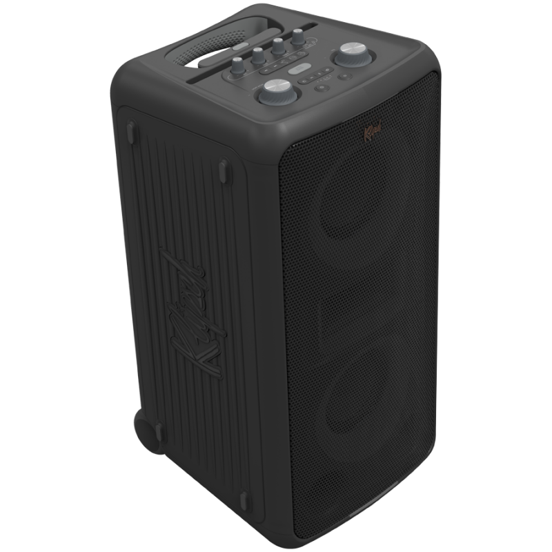 Φορητό ηχοσύστημα Klipsch Miami Black, 18 ώρες, 5000 mAh, Bluetooth 5.2, AUX, USB, Daisy Chain, Ultra Bass, Party Link, Karaoke, Μικρόφωνο, Μαύρο