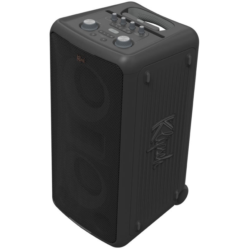 Φορητό ηχοσύστημα Klipsch Miami Black, 18 ώρες, 5000 mAh, Bluetooth 5.2, AUX, USB, Daisy Chain, Ultra Bass, Party Link, Karaoke, Μικρόφωνο, Μαύρο