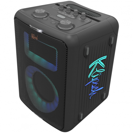 Φορητό ηχοσύστημα Klipsch Vegas Black, 4400 mAh, 12 ώρες, Bluetooth 5.2, AUX, USB, Μικρόφωνο, Ultra Bass, Party Link, Φωτεινά εφέ RGB, Εφαρμογή για κινητά, Μαύρο