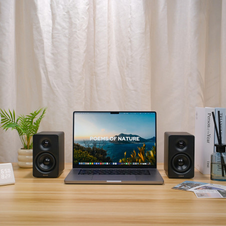 Ηχεία Edifier M60 BL, 66W RMS, Bluetooth V5.3, Hi-Res & Hi-Res, DSP, USB-C, 3.5 AUX, ConneX, Χειροποίητο περίβλημα, Μαύρο