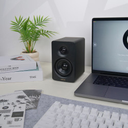 Ηχεία Edifier M60 BL, 66W RMS, Bluetooth V5.3, Hi-Res & Hi-Res, DSP, USB-C, 3.5 AUX, ConneX, Χειροποίητο περίβλημα, Μαύρο