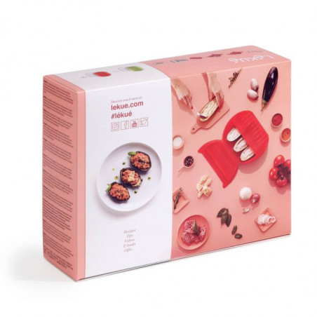 Ατμομάγειρας μικροκυμάτων με σχάρα Lekue 1009026, 1,4 λίτρα, 3-4 μερίδες, σιλικόνη Platinum, Κόκκινο