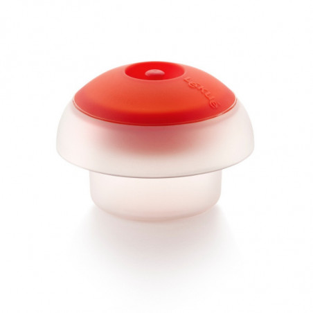 Βραστήρας αυγών για φούρνο μικροκυμάτων Lekue 1009028, 100 ml, Για 1 αυγό, Σιλικόνη πλατίνας, Διαφανές/Κόκκινο