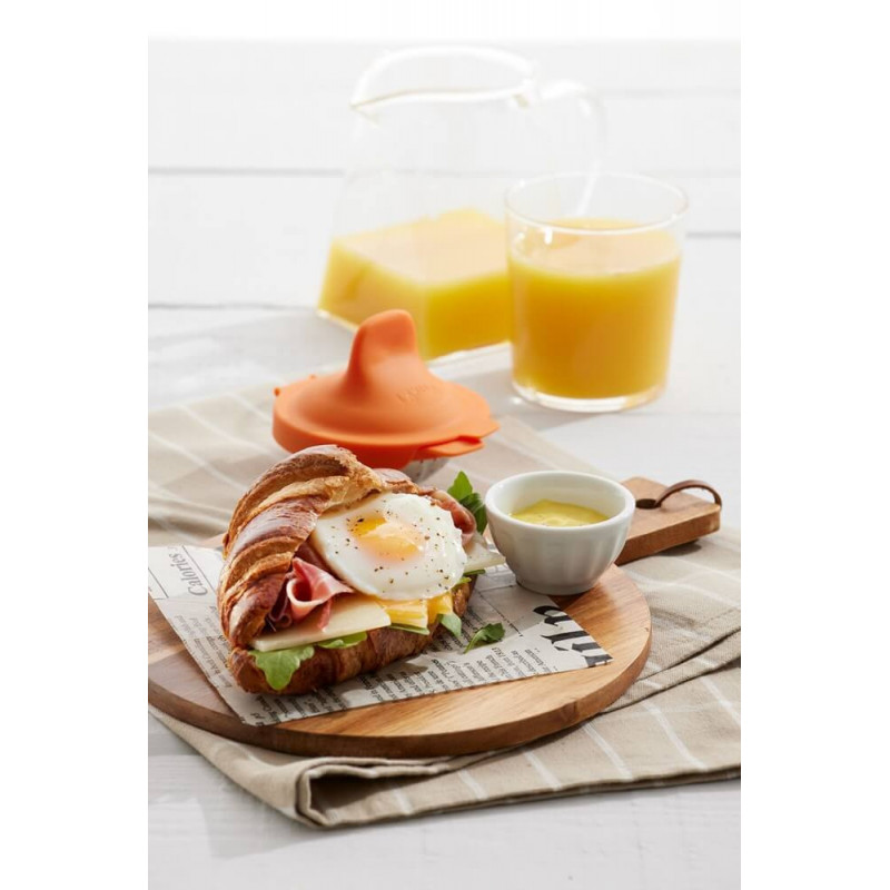 Σετ 2 τεμαχίων για το σκόρπισμα αυγών Lekue 1009031, 11x4,5x7 εκ., πλατινένιο σιλικόνη, από -20 έως +100C, πορτοκαλί