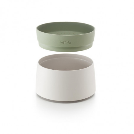 Κύπελλο για μαγείρεμα ρυζιού και κινόα στο φούρνο μικροκυμάτων Lekue 1009033, 1 λίτρο, έως 4 μερίδες, 17,8x13 cm, -20 έως +100C, λευκό/πράσινο