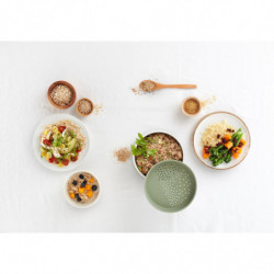 Κύπελλο για μαγείρεμα ρυζιού και κινόα στο φούρνο μικροκυμάτων Lekue 1009033, 1 λίτρο, έως 4 μερίδες, 17,8x13 cm, -20 έως +100C, λευκό/πράσινο