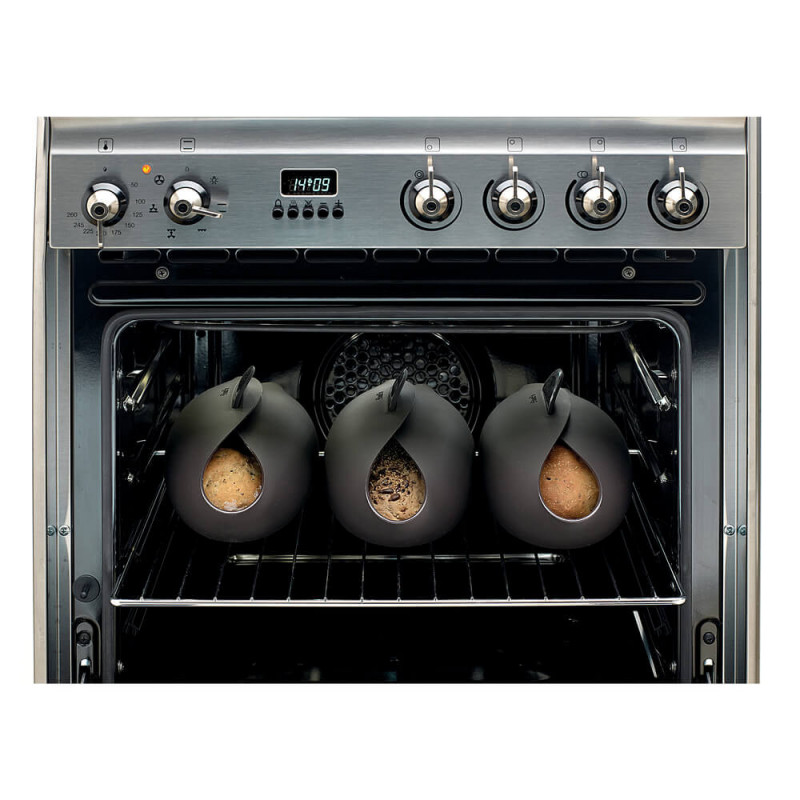 Σκεύος για την παρασκευή και το ψήσιμο ψωμιού Lekue 1009036, 24x20x9,5 εκ., 300 ml, πλατινένιο σιλικόνη, -60 +220°C, μαύρο