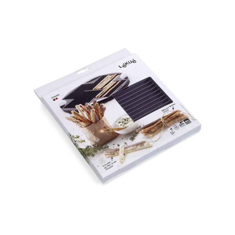 Φόρμα για ψήσιμο σολέτι και γκριζίνι Lekue 1009038, 240 ml, έως 30 σολέτι, Ø25x1,9 cm, -60 έως +220C, καφέ