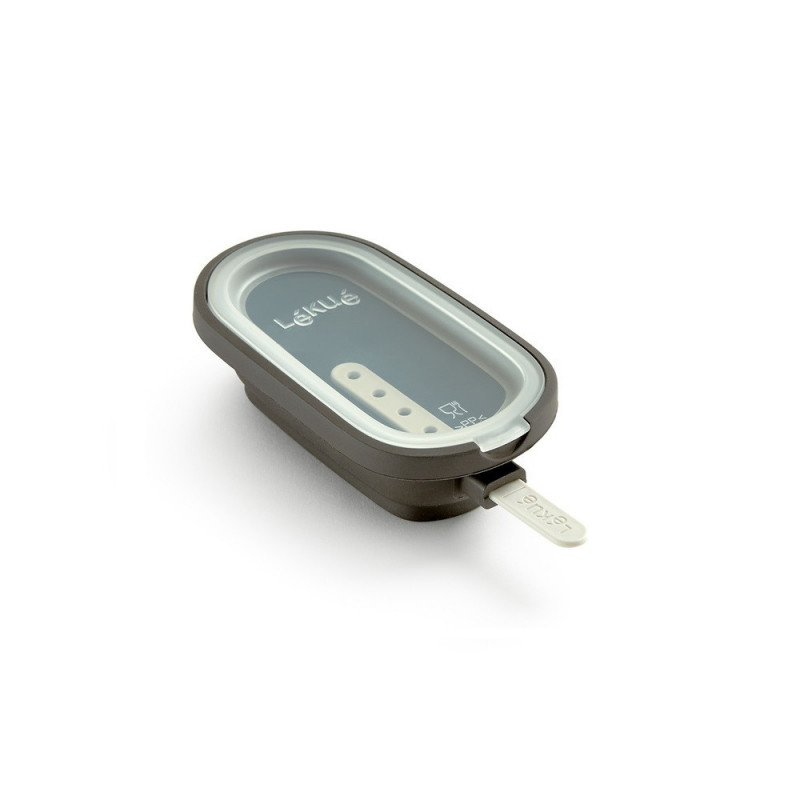 Σετ 4 φορμών για παγωτό σε ξυλάκι Lekue 1009044, 350 ml, -20°C / +100°C, Καπάκια, Γκρι