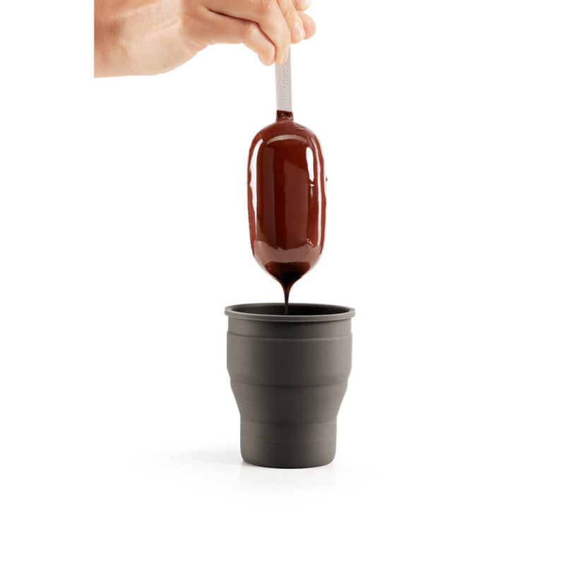 Σετ 4 φορμών για παγωτό σε ξυλάκι Lekue 1009044, 350 ml, -20°C / +100°C, Καπάκια, Γκρι