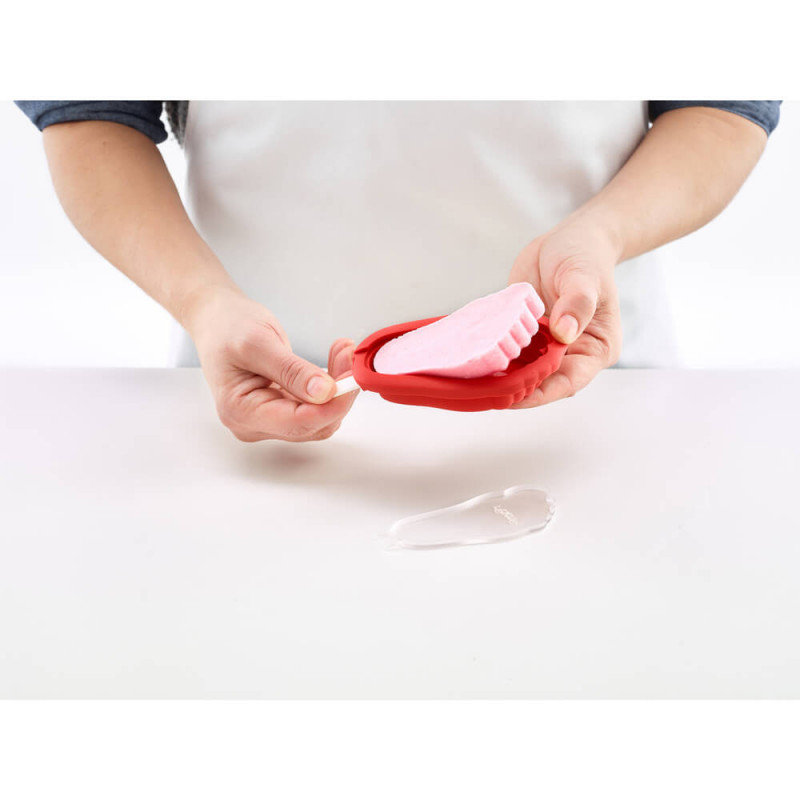 Σετ από 4 διαφορετικά καλούπια για παγωτό σε ξυλάκι Lekue 1009045, 220 ml, -20°C / +100°C, καπάκια, πολύχρωμα