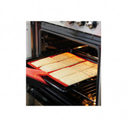 Σετ 2 φορμών για ψήσιμο γκοφρετών Lekue 1009047, 500 ml, -60C / +220C, πλατινένιο σιλικόνη, κόκκινο