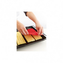 Σετ 2 φορμών για ψήσιμο γκοφρετών Lekue 1009047, 500 ml, -60C / +220C, πλατινένιο σιλικόνη, κόκκινο