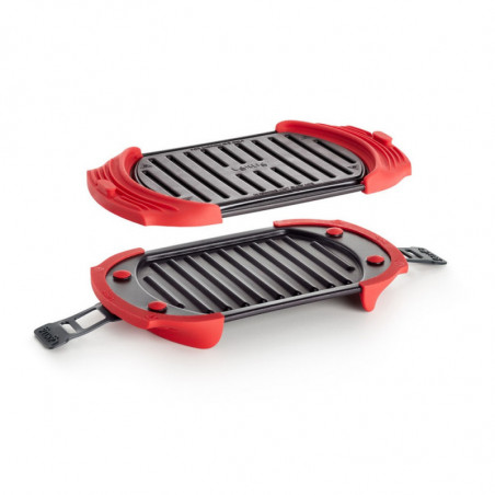 Σκεύος για ψήσιμο στο φούρνο μικροκυμάτων Lekue 1009081, 25,2x14,8x5,4 cm, πλατινένιο σιλικόνη, ατσάλι με αντικολλητική επίστρωση, από 0 έως +240C, κόκκινο