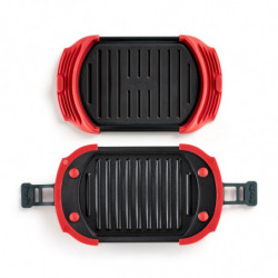 Σκεύος για ψήσιμο στο φούρνο μικροκυμάτων Lekue 1009081, 25,2x14,8x5,4 cm, πλατινένιο σιλικόνη, ατσάλι με αντικολλητική επίστρωση, από 0 έως +240C, κόκκινο