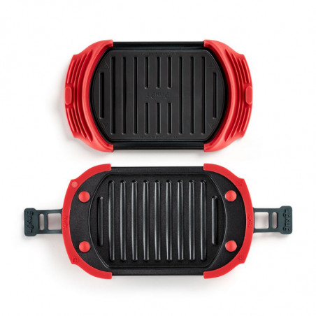 Σκεύος για ψήσιμο στο φούρνο μικροκυμάτων Lekue 1009081, 25,2x14,8x5,4 cm, πλατινένιο σιλικόνη, ατσάλι με αντικολλητική επίστρωση, από 0 έως +240C, κόκκινο