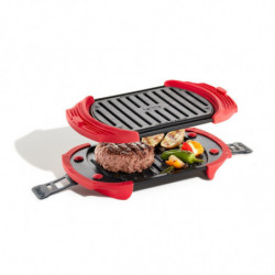 Σκεύος για ψήσιμο στο φούρνο μικροκυμάτων Lekue 1009081, 25,2x14,8x5,4 cm, πλατινένιο σιλικόνη, ατσάλι με αντικολλητική επίστρωση, από 0 έως +240C, κόκκινο