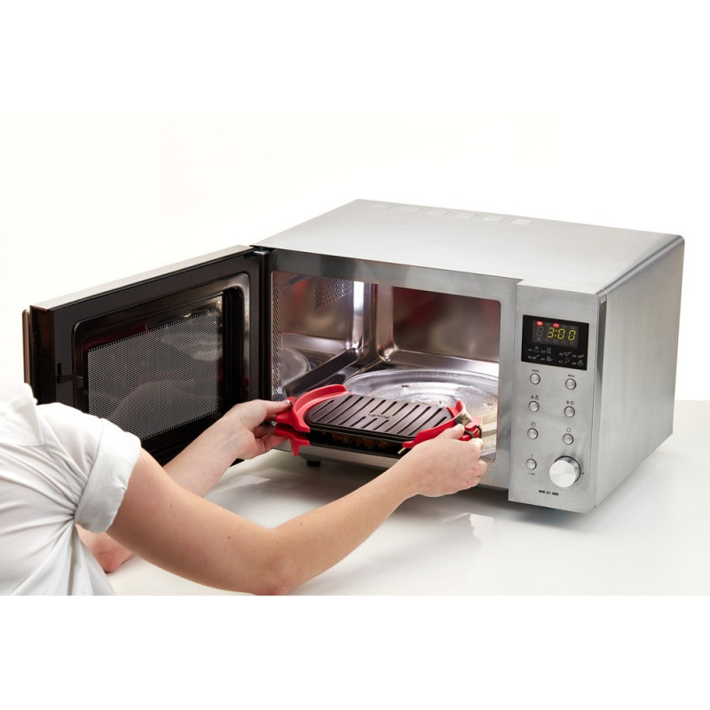 Σκεύος για ψήσιμο στο φούρνο μικροκυμάτων Lekue 1009081, 25,2x14,8x5,4 cm, πλατινένιο σιλικόνη, ατσάλι με αντικολλητική επίστρωση, από 0 έως +240C, κόκκινο