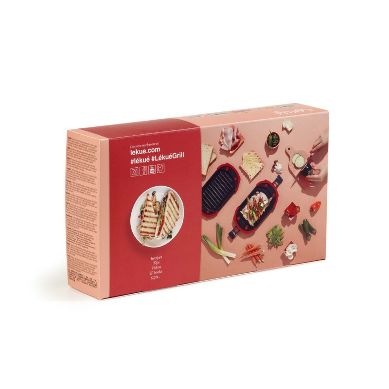 Σκεύος για ψήσιμο στο φούρνο μικροκυμάτων Lekue 1009081, 25,2x14,8x5,4 cm, πλατινένιο σιλικόνη, ατσάλι με αντικολλητική επίστρωση, από 0 έως +240C, κόκκινο