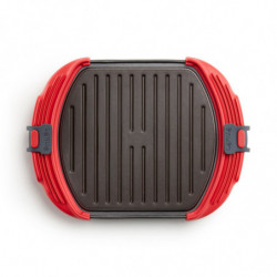 Σκεύος για ψήσιμο στο φούρνο μικροκυμάτων Lekue 1009082, 27x20,7,8x4,4 εκ., πλατινένιο σιλικόνη, ατσάλι με αντικολλητική επίστρωση, από 0 έως +240C, κόκκινο