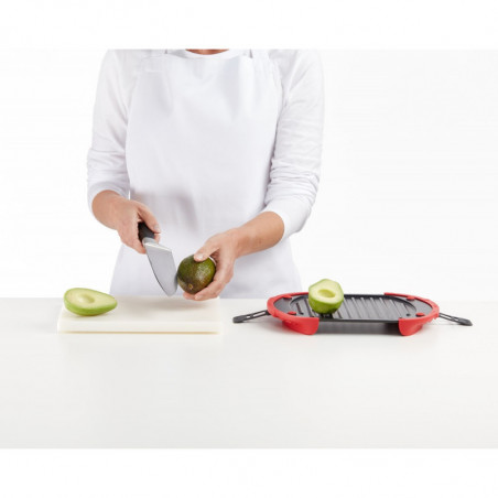 Σκεύος για ψήσιμο στο φούρνο μικροκυμάτων Lekue 1009082, 27x20,7,8x4,4 εκ., πλατινένιο σιλικόνη, ατσάλι με αντικολλητική επίστρωση, από 0 έως +240C, κόκκινο