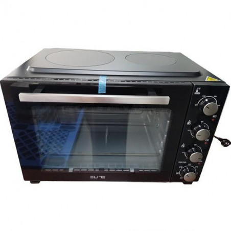 Μικρή κουζίνα Elite EMO-48 0503, 1800W, 48 λίτρα, 6 λειτουργίες, 3 βαθμίδες εστίας, 90-230C, Αεριζόμενη, Γκρι