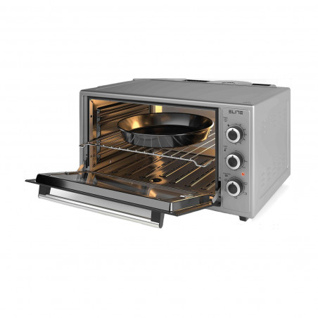 Μικρή κουζίνα Elite EMO-FL 48 2589, 2000W, 48 λίτρα, 3 λειτουργίες, Διπλό τζάμι, Θερμοστάτης, Χρονοδιακόπτης, Τουρμπίνι, Γκρι