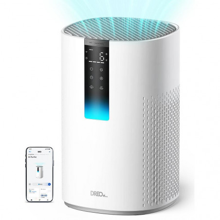 Καθαριστής αέρα DREO Macro 605S, 20 τ.μ., 202 μ.κ.α./ώρα, Wi-Fi, 4 ταχύτητες, Λειτουργία Νυχτερινή + Αυτόματη, Χρονοδιακόπτης, Παιδική ασφάλεια, Ενδείξεις LED για την ποιότητα του αέρα, Λευκό