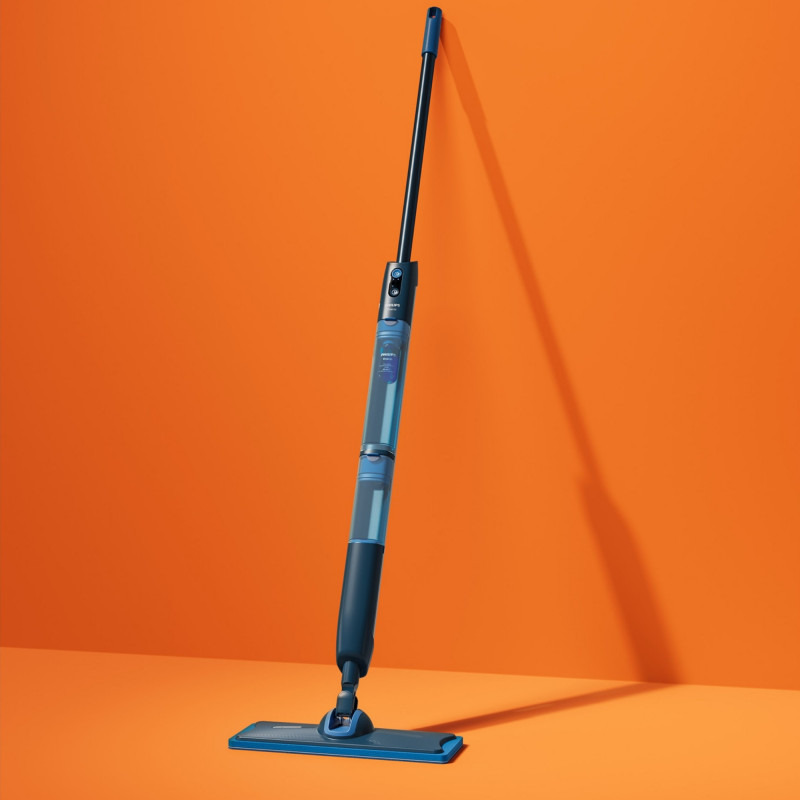 Ηλεκτρική σφουγγαρίστρα Philips OneUp XV5113/01, 2Ah, 70 λεπτά, 50m2, 281/178 ml, 2 λειτουργίες, κεφαλή 360°C, ενδεικτική λυχνία LED, φόρτιση USB, Μπλε