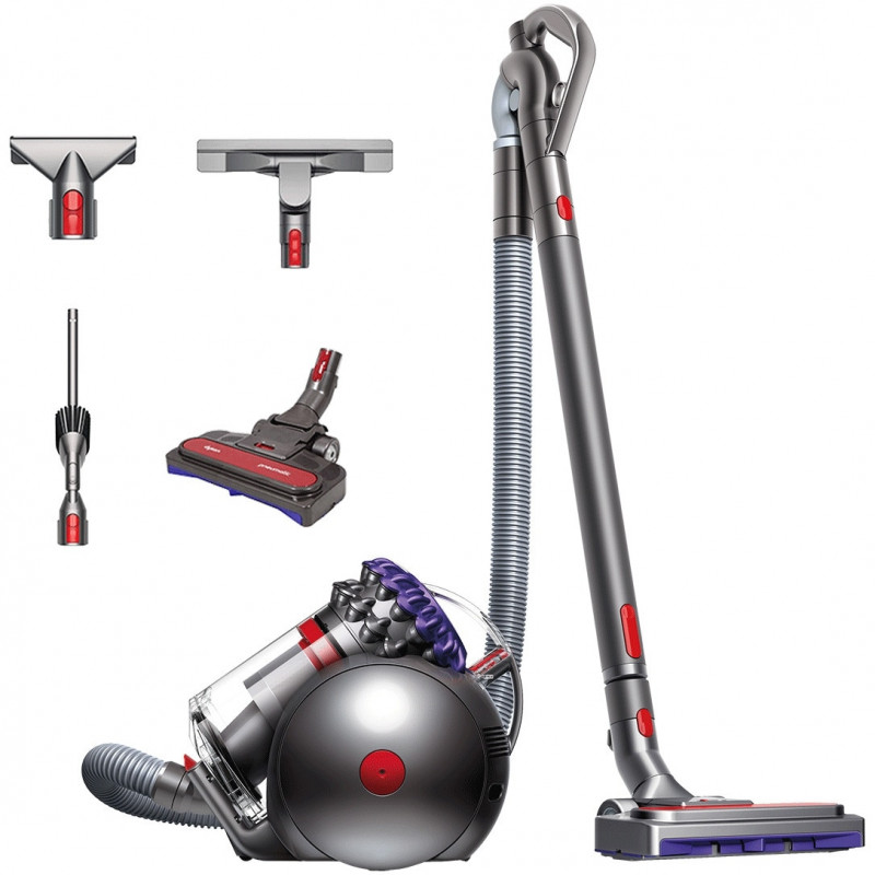 Σκούπα χωρίς σακούλα Dyson Big Ball Parquet 2 228566-01, 600W, 165AW, 1,5 l, τεχνολογία Radial Root Cyclone 2 σταδίων, αυτόματη όρθωση σε περίπτωση ανατροπής, Νικέλιο/μοβ