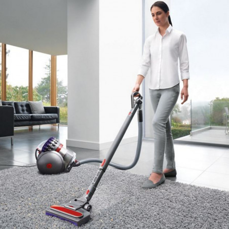Σκούπα χωρίς σακούλα Dyson Big Ball Parquet 2 228566-01, 600W, 165AW, 1,5 l, τεχνολογία Radial Root Cyclone 2 σταδίων, αυτόματη όρθωση σε περίπτωση ανατροπής, Νικέλιο/μοβ