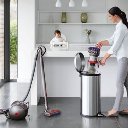 Σκούπα χωρίς σακούλα Dyson Big Ball Parquet 2 228566-01, 600W, 165AW, 1,5 l, τεχνολογία Radial Root Cyclone 2 σταδίων, αυτόματη όρθωση σε περίπτωση ανατροπής, Νικέλιο/μοβ