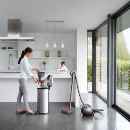 Σκούπα χωρίς σακούλα Dyson Big Ball Parquet 2 228566-01, 600W, 165AW, 1,5 l, τεχνολογία Radial Root Cyclone 2 σταδίων, αυτόματη όρθωση σε περίπτωση ανατροπής, Νικέλιο/μοβ