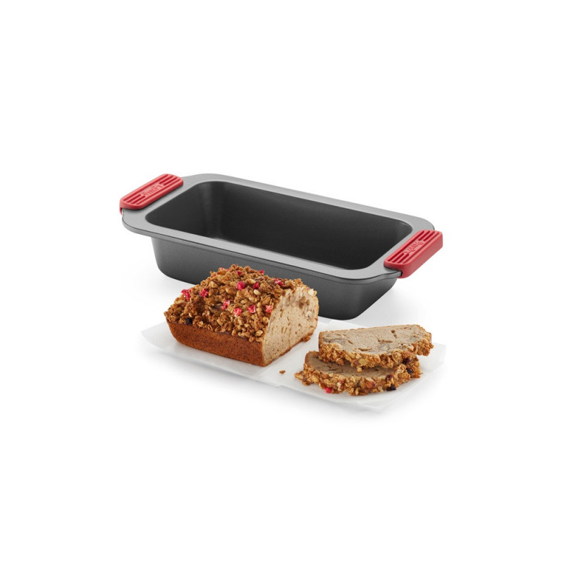 Ταψί Lekue 1009446, 31x17x6,9 cm, Κεραμική αντικολλητική επίστρωση, Ανθρακονήματα, Από +4°C έως +240°C, Μαύρο/Κόκκινο