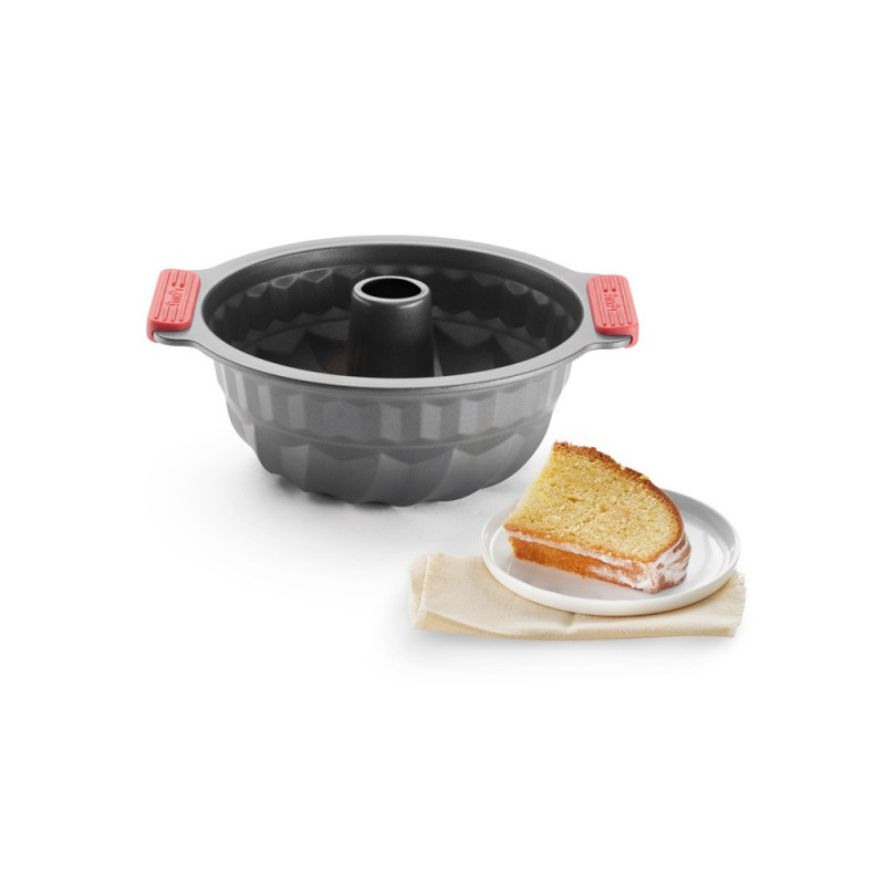 Φόρμα ψησίματος Lekue 1009476, Ø26,5 cm, Κεραμική αντικολλητική επίστρωση, Ανθρακούχος χάλυβας, Από +4°C έως +240°C, Μαύρο/Κόκκινο