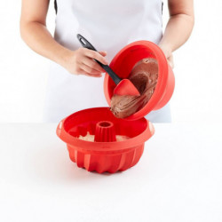 Φόρμα ψησίματος Lekue 1009480, Ø22x8 cm, 1 l, πλατινένιο σιλικόνη, από -60°C έως +220°C, κόκκινο