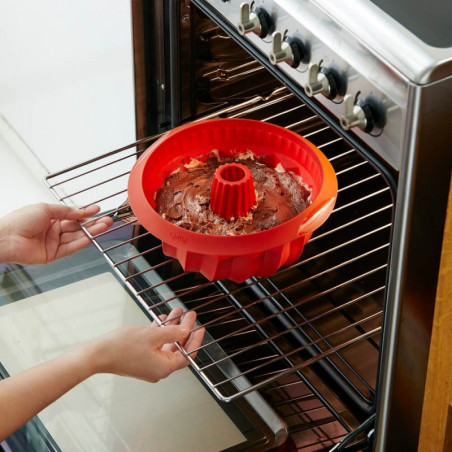 Φόρμα ψησίματος Lekue 1009480, Ø22x8 cm, 1 l, πλατινένιο σιλικόνη, από -60°C έως +220°C, κόκκινο