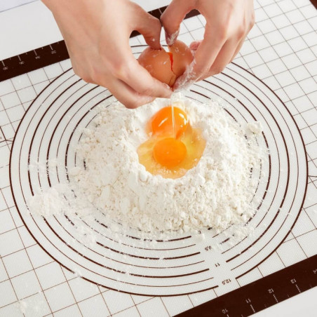 Υπόθεμα για ξύσιμο Lekue 1009484, 60x40 εκ., Μετρητικές κλίμακες, Σιλικόνη -20/+220°C, Λευκό/καφέ