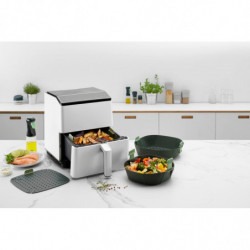 Καλάθι για φριτέζα με ζεστό αέρα Lekue 1009495, 25x25 cm, Από -20°C έως +220C, Σιλικόνη, Χωρίς BPA, Γκρι