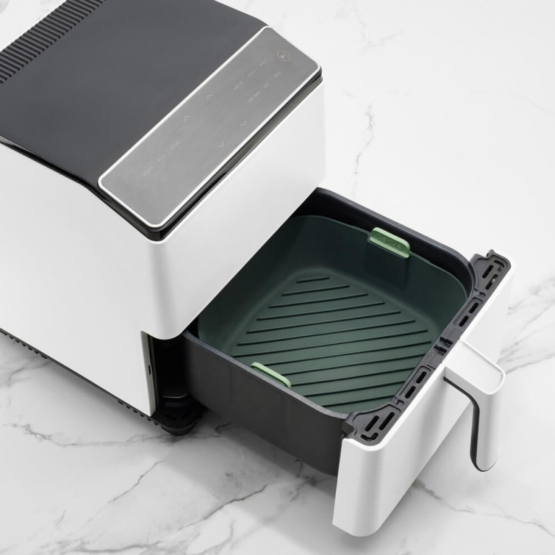 Καλάθι για φριτέζα με ζεστό αέρα Lekue 1009495, 25x25 cm, Από -20°C έως +220C, Σιλικόνη, Χωρίς BPA, Γκρι