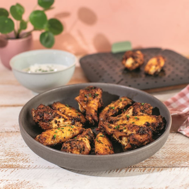 Βάση για ψήσιμο σε φριτέζα με ζεστό αέρα Lekue 1010156, 22x22 cm, -20/+220°C, σιλικόνη, γκρι