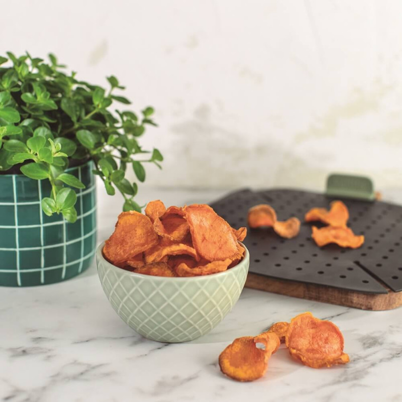 Βάση για ψήσιμο σε φριτέζα με ζεστό αέρα Lekue 1010156, 22x22 cm, -20/+220°C, σιλικόνη, γκρι