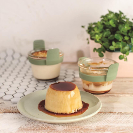 Σετ 4 κύπελλα για φούρνο με ζεστό αέρα Lekue 1010157, 10,5x9,5 cm, από -20 έως +220C, Πράσινο