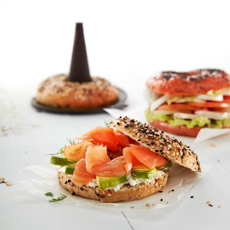 Σετ καλουπιών για την παρασκευή μπέιγκλ Lekue 1010176, 6 τεμάχια, 13,5х12,5х10,3 εκ., μικροδιατρημένα, -60/+220°C, Μπρονζέ